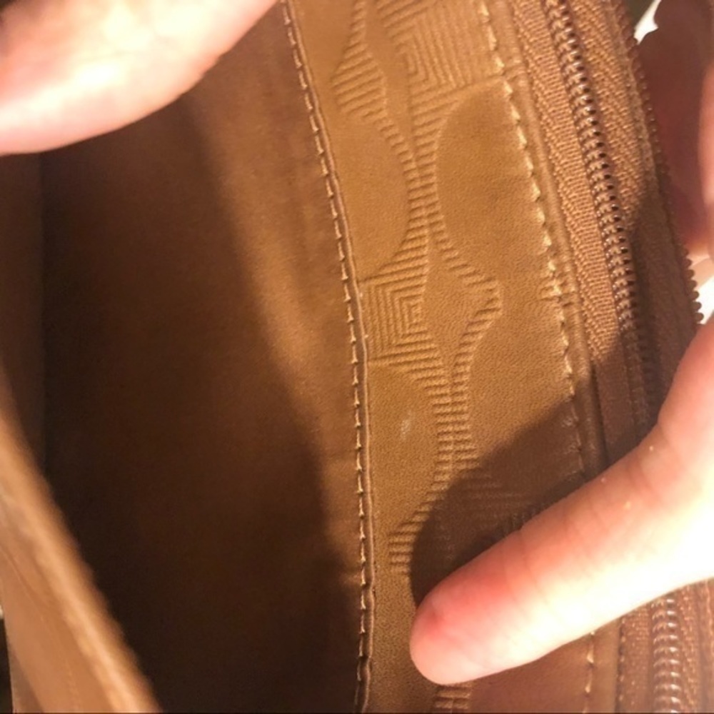 Coach brown embossed wristlet clutch bag - Picture 7 of 9